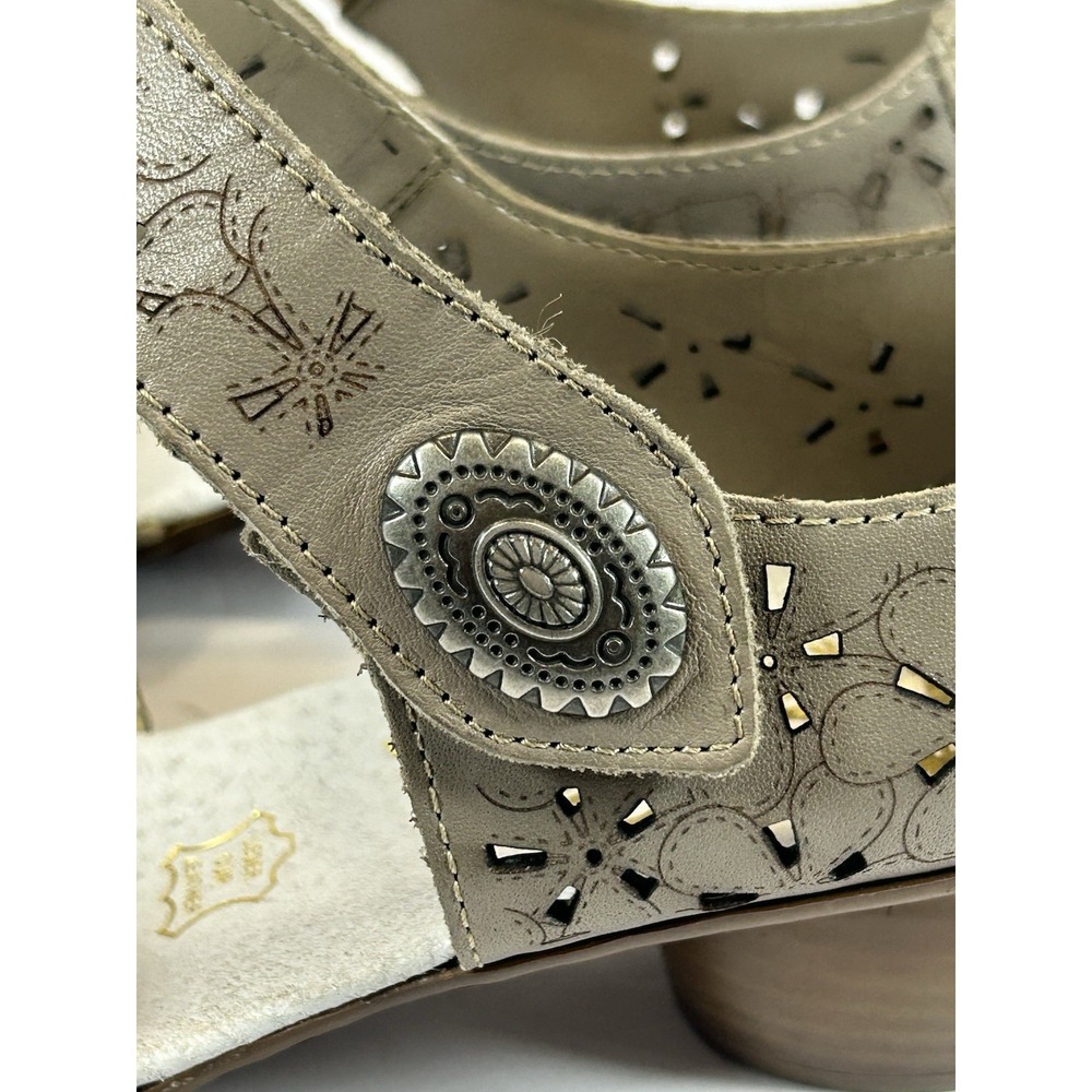 Rieker Antistress Mirjam Taupe Low Heel Mary Jane Leather Shoes-US 7/EU 38 - Picture 5 of 10